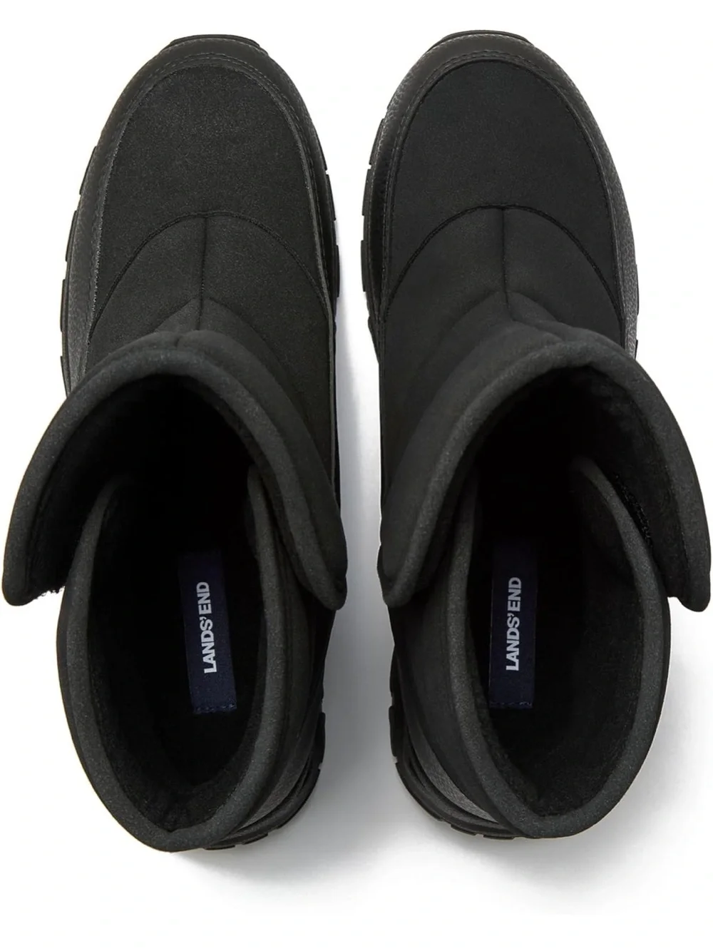 NWT Lands' End Expedition Insulated Waterproof Slip On Black Snow Boots size 11